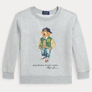 Kids Polo Ralph Lauren Light Gray Bear Sweatshirt - size M (10-12)